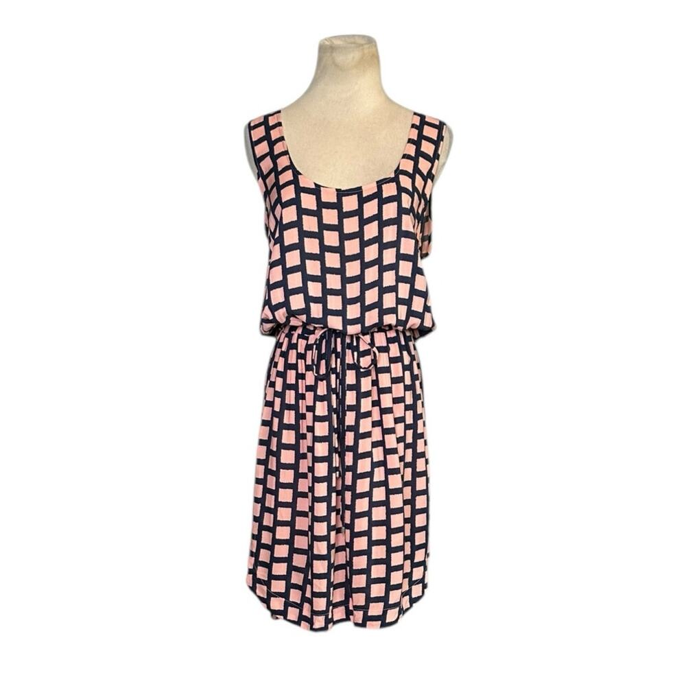 Splendid blue pink sleeveless blouson dress size Medium